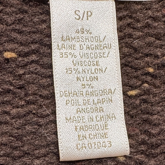 Kenar Chocolate Brown Cropped Sweater with Buttons - Picture 7 of 7